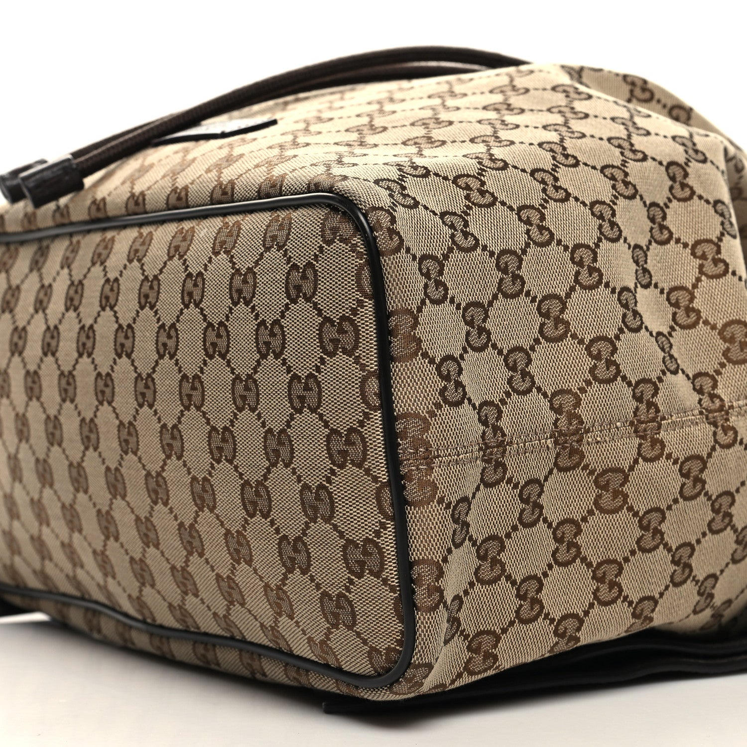 Gucci Monogram Dollar Calfskin O Drawstring Backpack Beige Ebony Testa di Moro Dark Chocolate 10 of 10