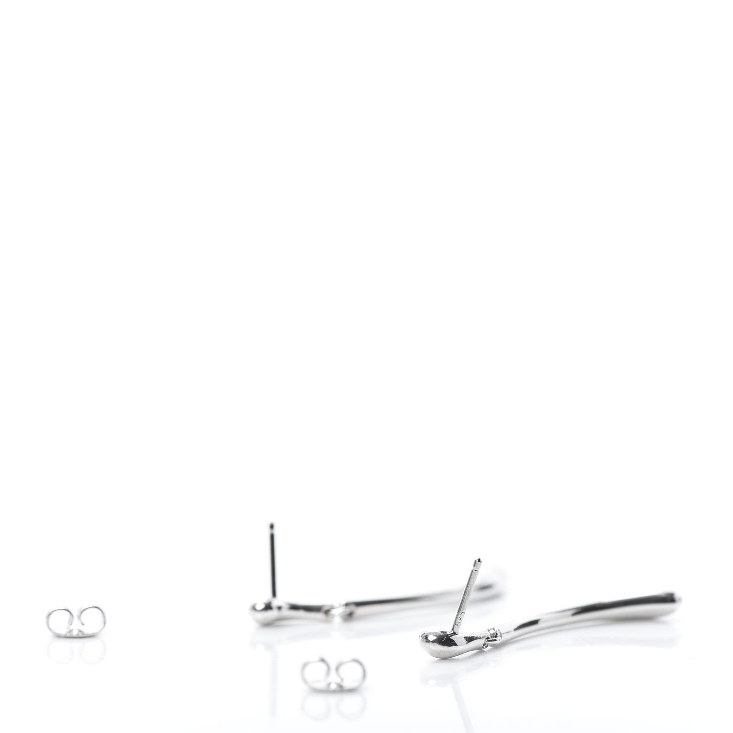 Tiffany Sterling Silver Elsa Peretti Teardrop Link Earrings 3 of 5