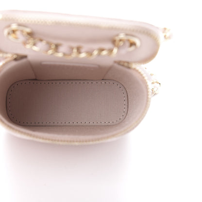 Chanel Caviar Quilted Small Vertical Coco Beauty Vanity Case With Chain Light Pink 5 of 11