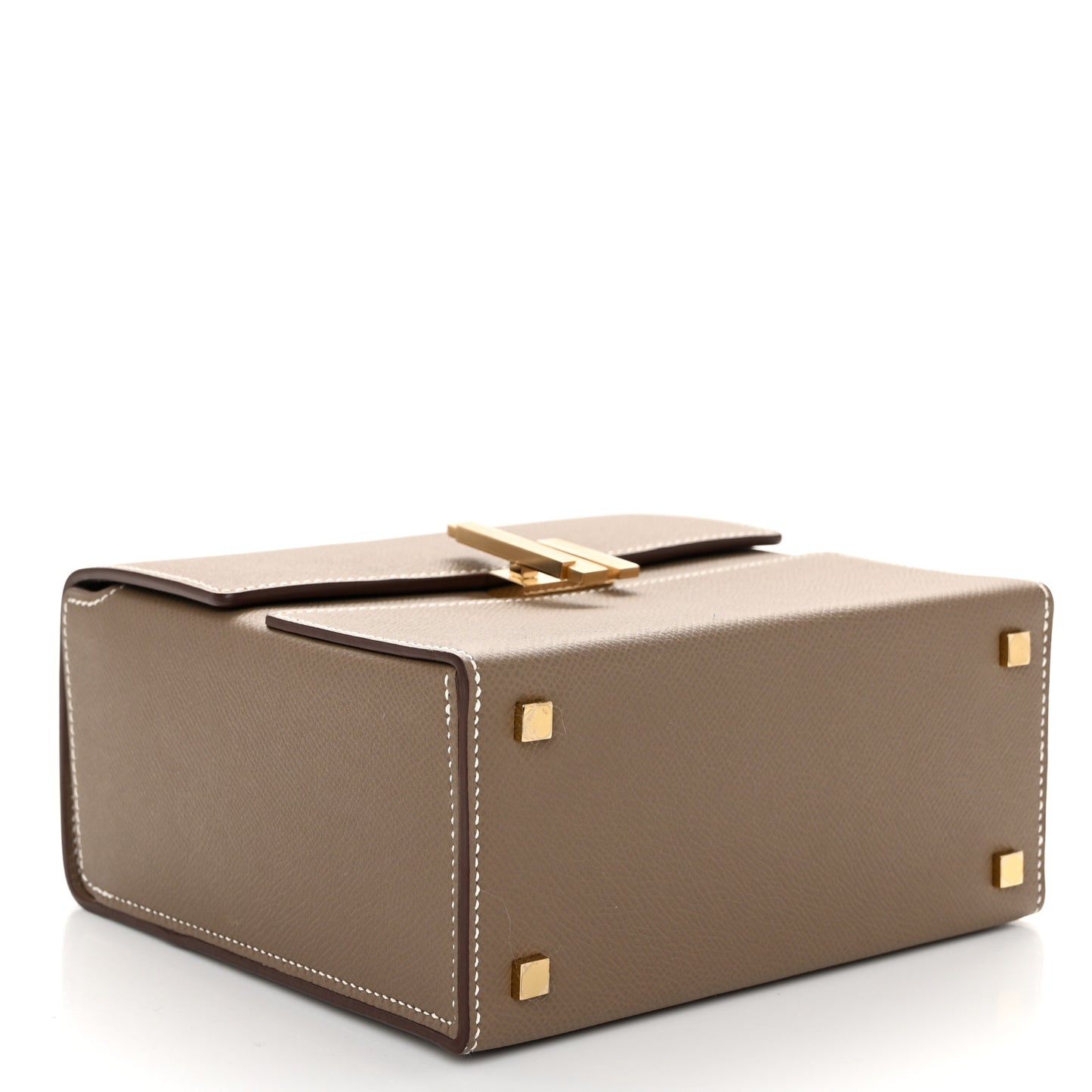Epsom Cinhetic Boxy Top Handle Bag Etoupe