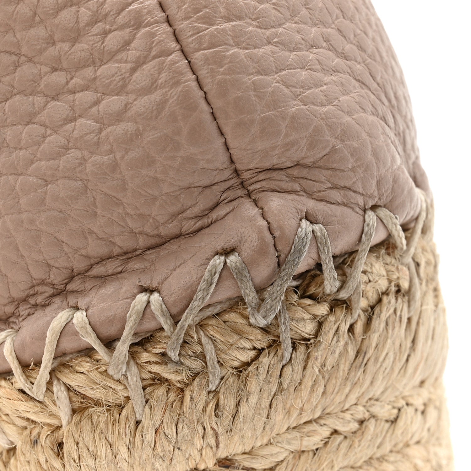 Valentino Garavani Grained Calfskin Rockstud Ankle Strap Espadrille 15/105mm Wedge Sandals 35 Rose Quartz Natural 12 of 13
