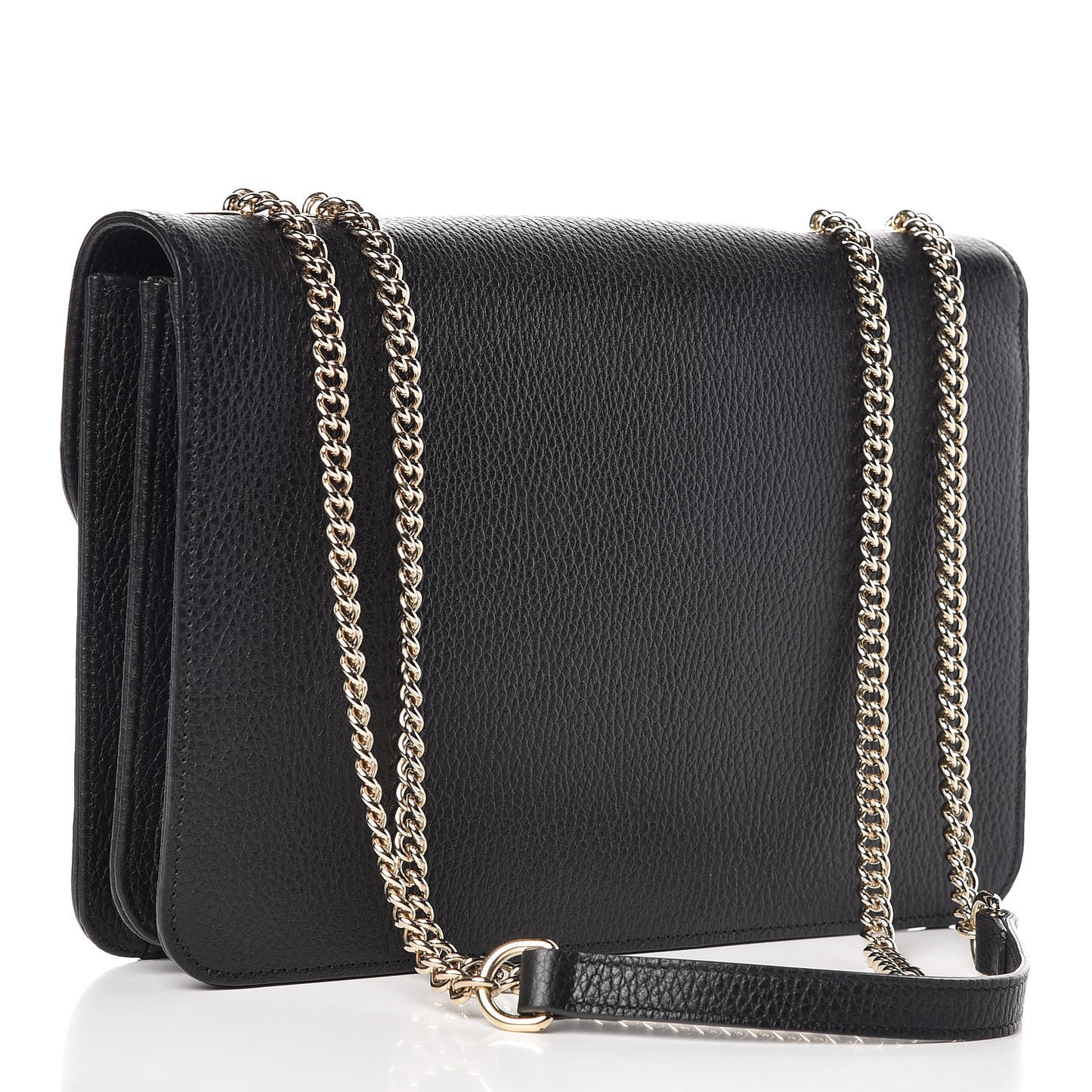 Dollar Calfskin Interlocking G Shoulder Bag Black