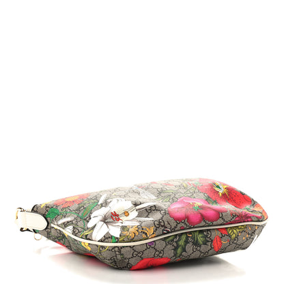 Gucci GG Supreme Monogram Flora Web Small Ophidia Half Moon Hobo White 4 of 9