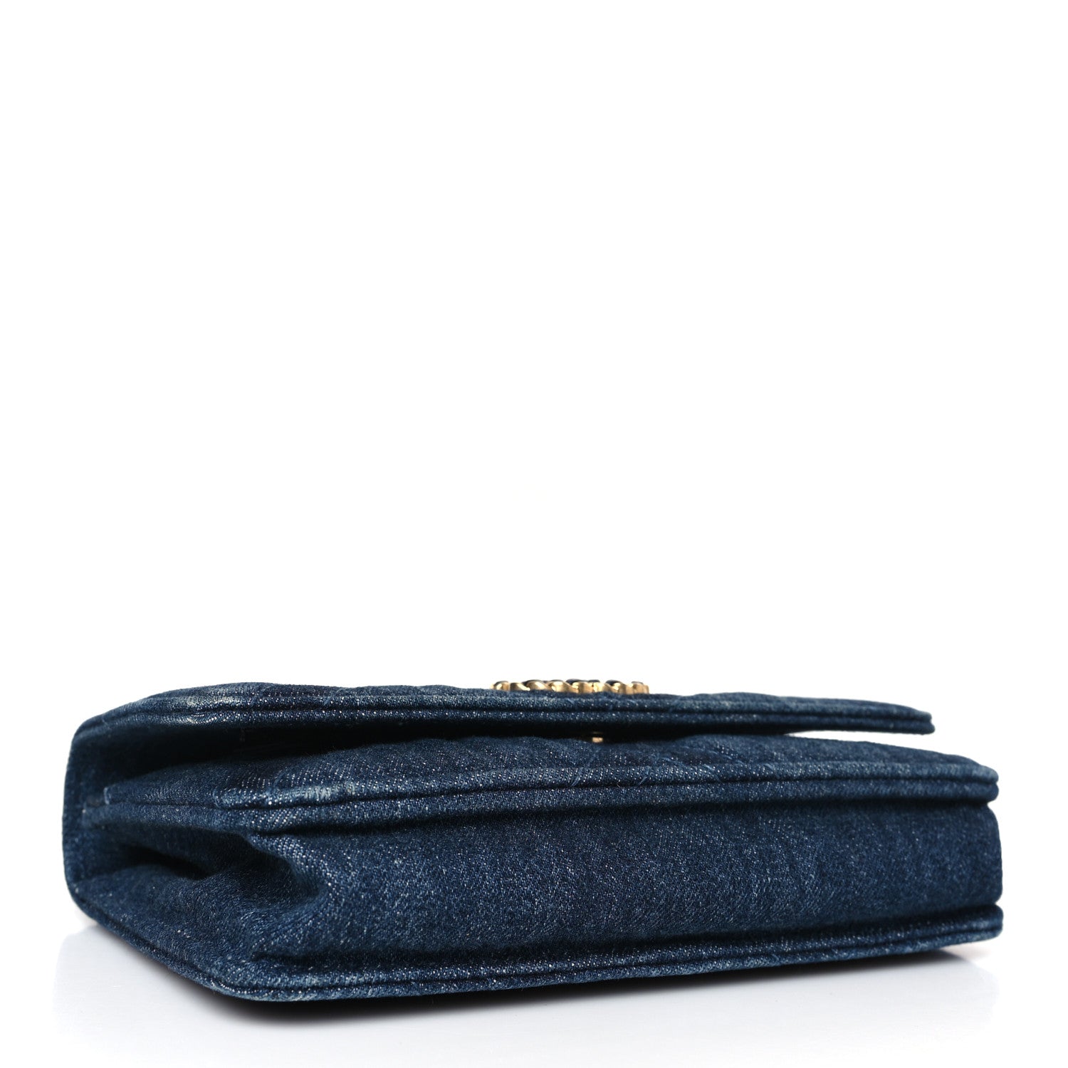 Chanel Denim Quilted Chanel 19 Wallet On Chain WOC Blue 5 of 11