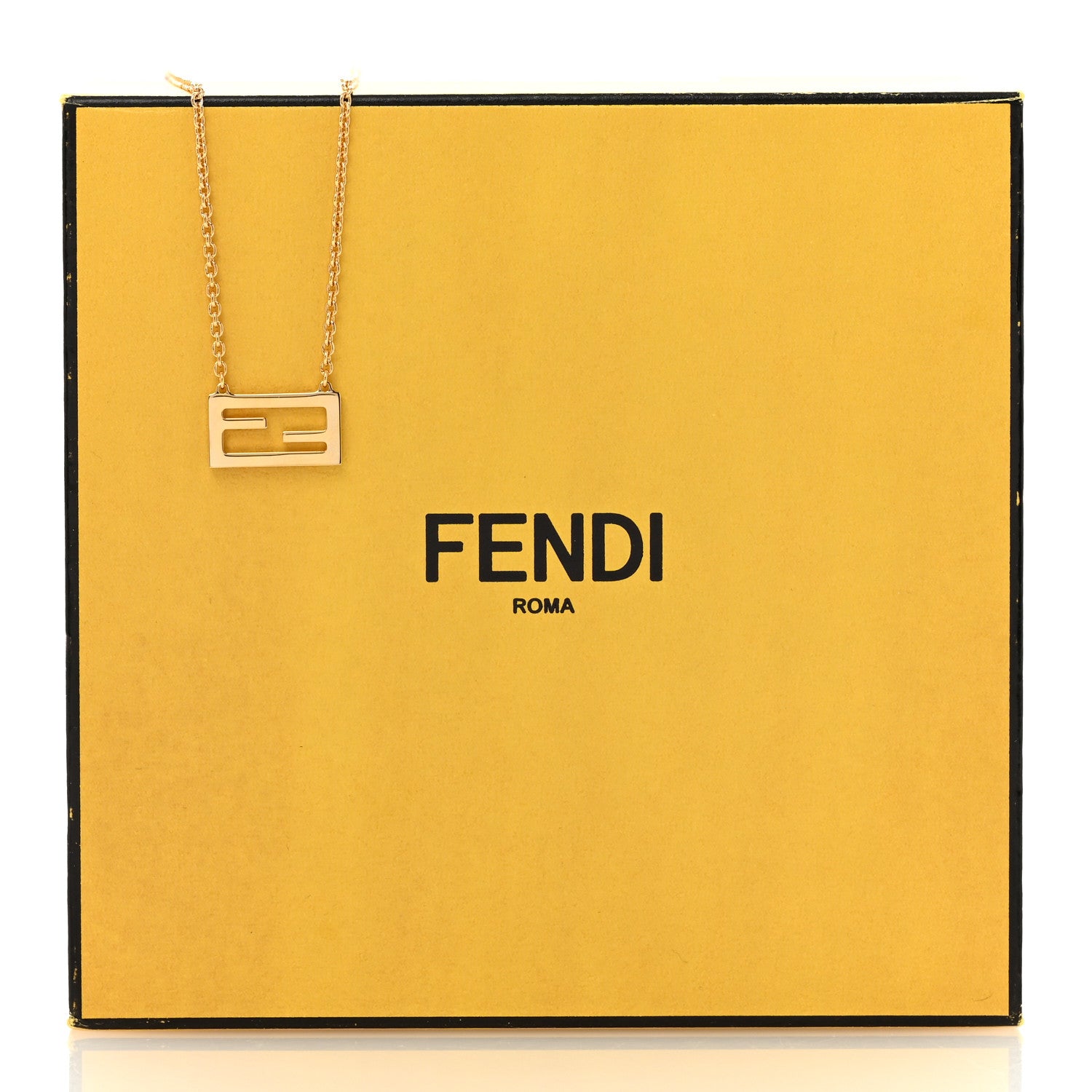 Fendi Bronze Baguette Necklace Gold 7 of 7