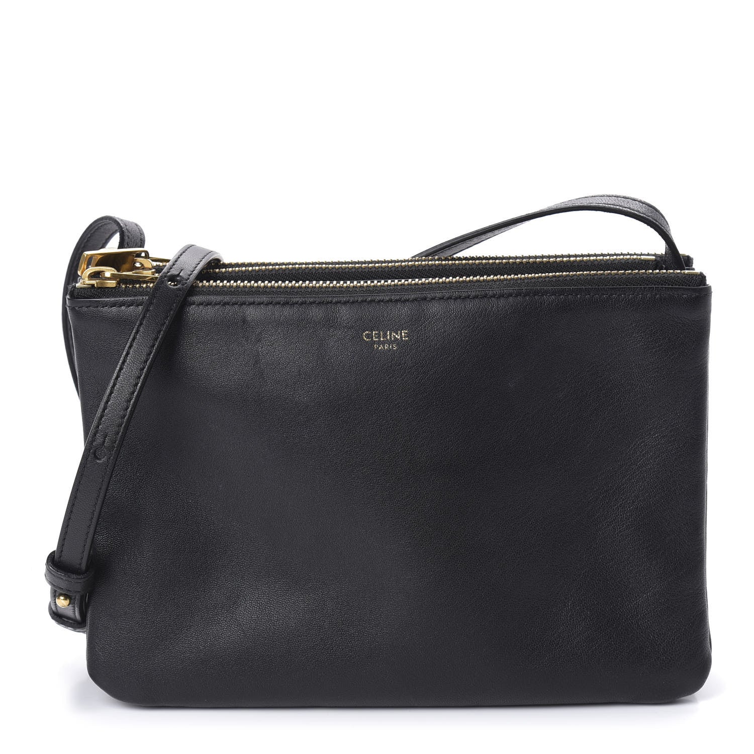 Celine Lambskin Small Trio Crossbody Bag Black 1 of 9