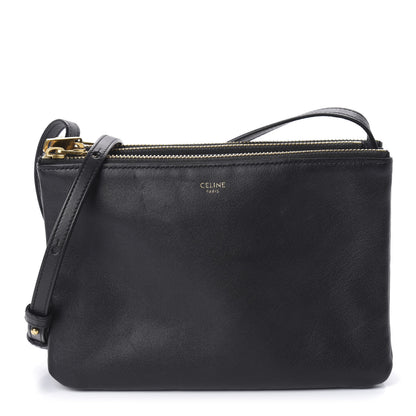 Celine Lambskin Small Trio Crossbody Bag Black 1 of 9