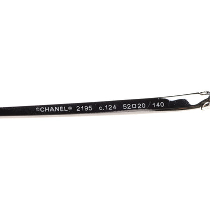 Chanel Square Removable Pearl Chain Eyeglasses 2195 Silver 5 of 9