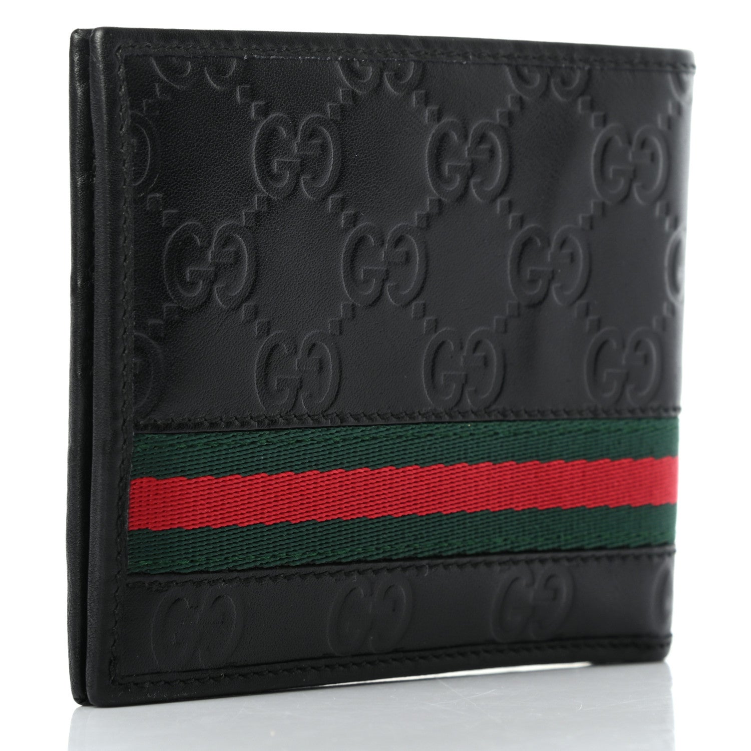 Gucci Guccissima Web Bi-Fold Wallet Black 3 of 7