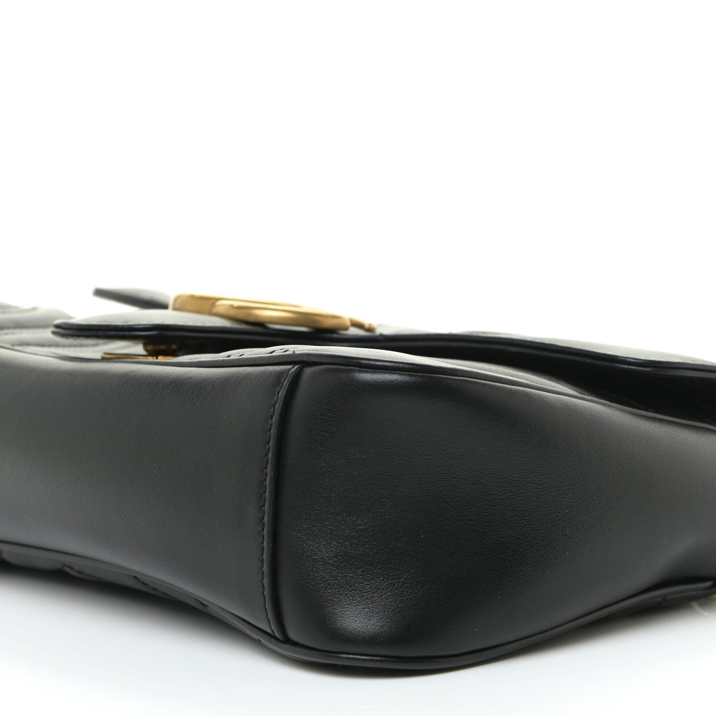 Calfskin Matelasse Small GG Marmont Shoulder Bag Black