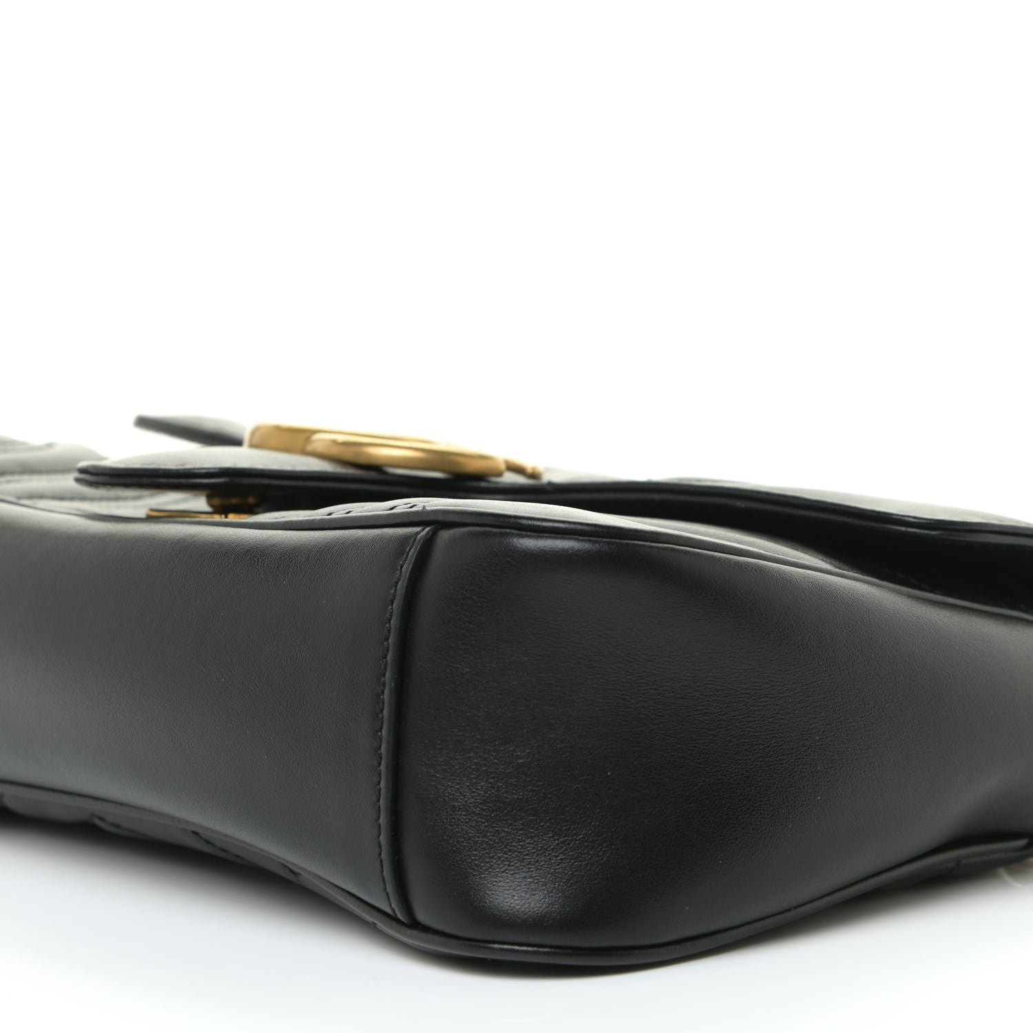 Gucci Calfskin Matelasse Small GG Marmont Shoulder Bag Black 8 of 16