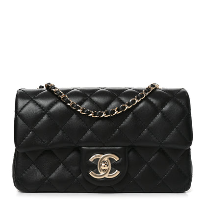 Chanel Lambskin Quilted Mini Rectangular CC Slide Flap Black 1 of 11
