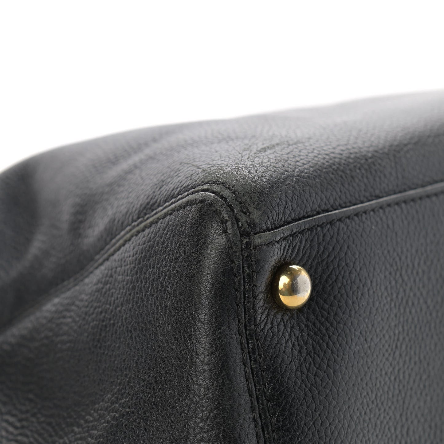 Calfskin Cerf Executive Shopper Tote Black