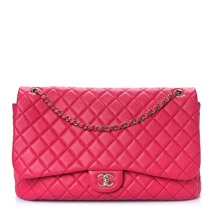 Chanel Calfskin Quilted Small XXL Travel Flap Bag Dark Pink 1 of 9