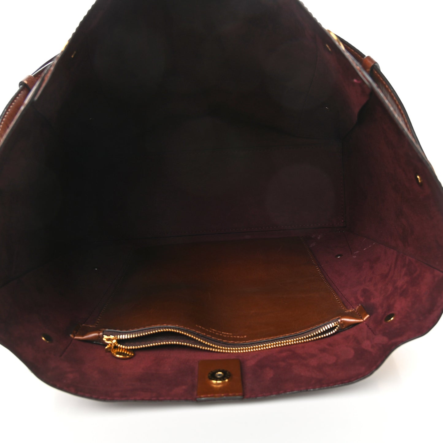 Eco Alter Nappa Studded Large Bucket Bag Cognac