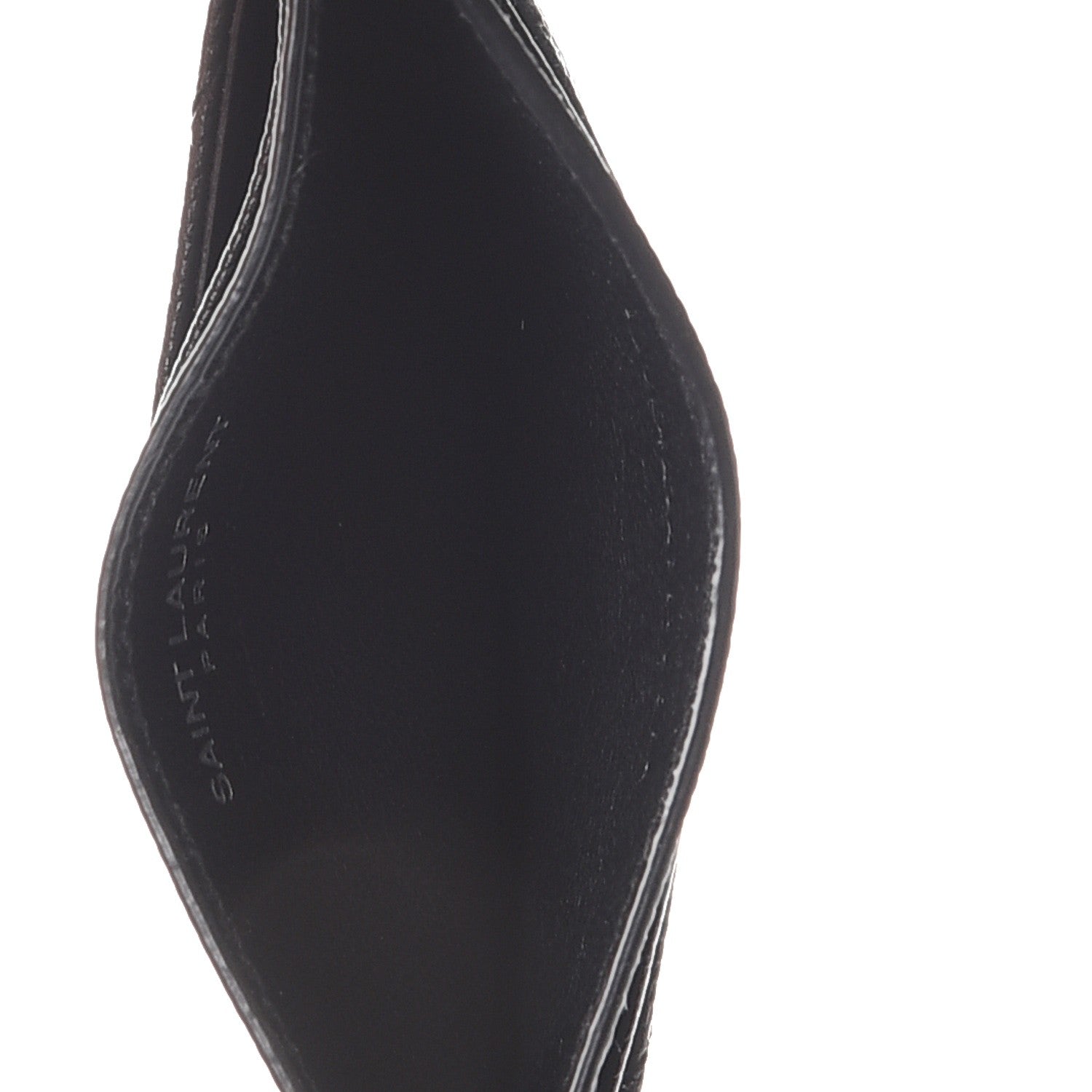 Saint Laurent Grain De Poudre Matelasse Chevron Monogram Credit Card Case Black 5 of 8