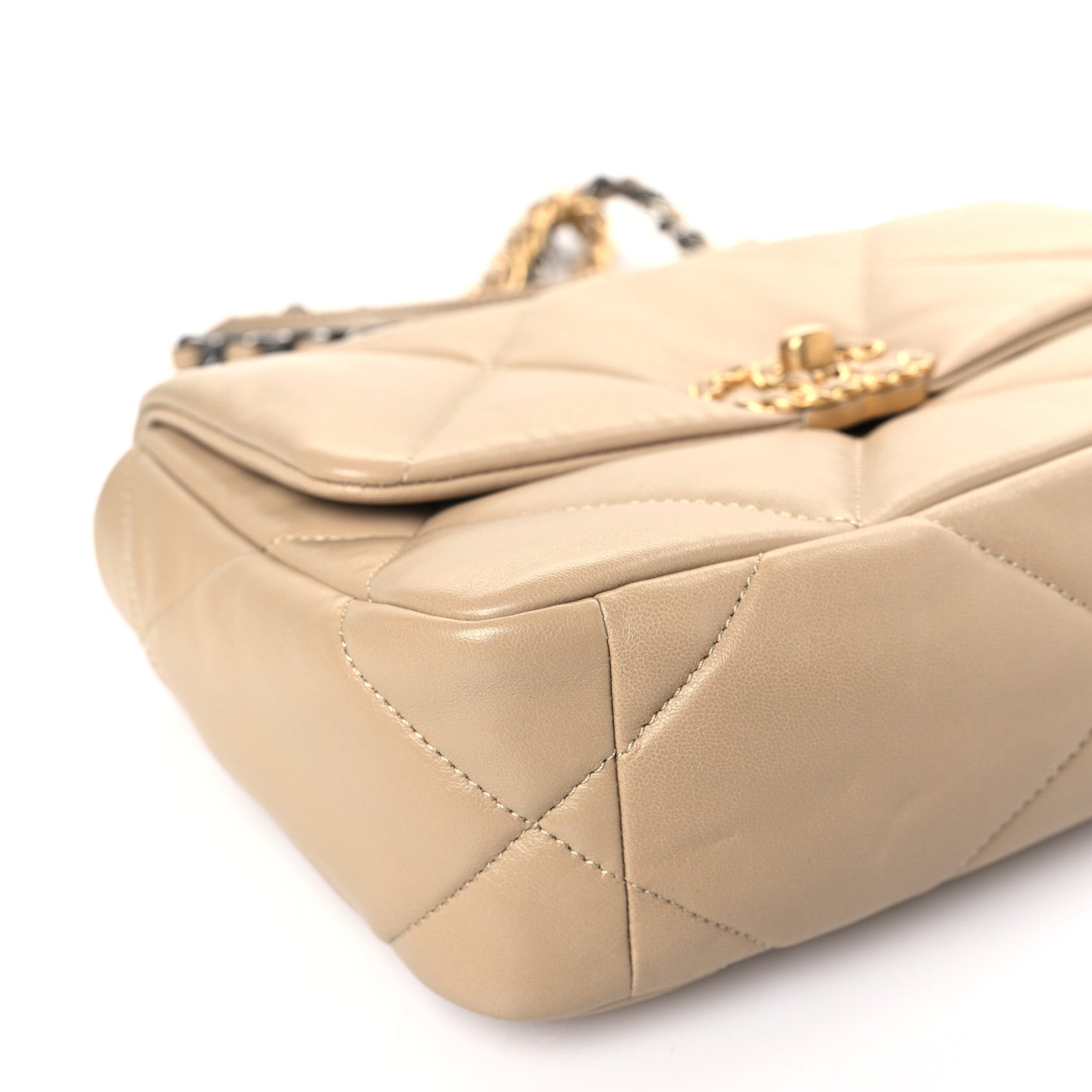 Chanel Lambskin Quilted Medium Chanel 19 Flap Light Beige 8 of 10