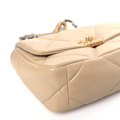 Chanel Lambskin Quilted Medium Chanel 19 Flap Light Beige 8 of 10