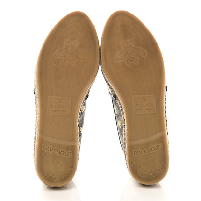Gucci GG Supreme Monogram Bees Espadrille Flats 37.5 Beige Ebony Oro Black 5 of 9