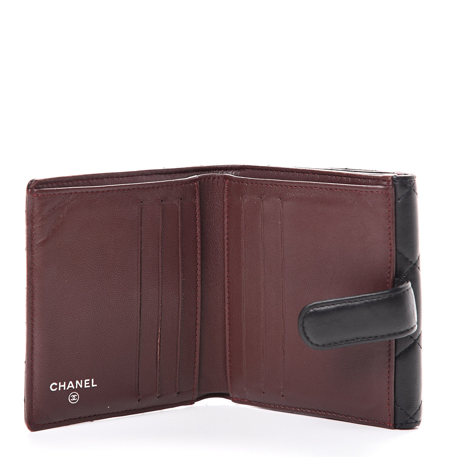 Chanel Lambskin Quilted Compact French Flap Wallet Black 4 of 12