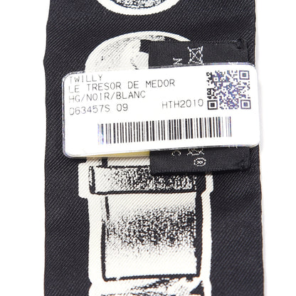 Hermes Silk Le Tresor De Medor Twilly Black White 2 of 3