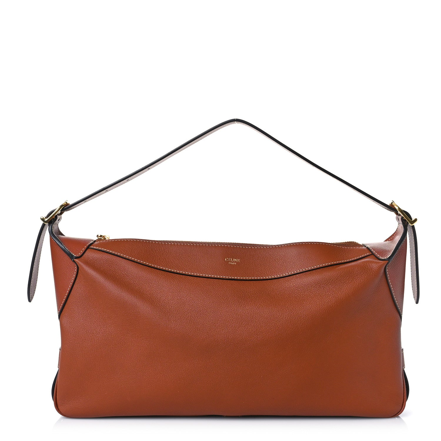 Celine Supple Calfskin Medium Romy Shoulder Bag Tan 1 of 10