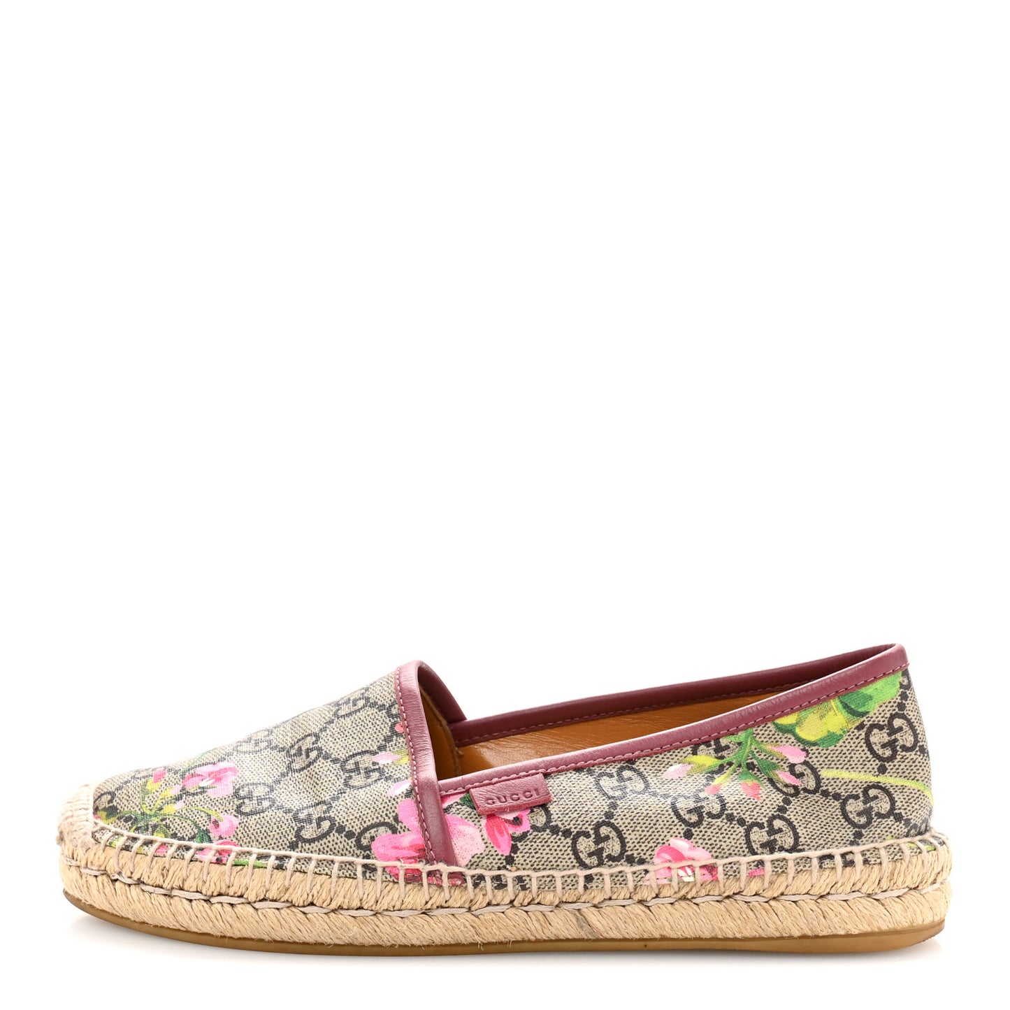GG Supreme Monogram Blooms Espadrilles 37.5 Beige Multicolor Dry Rose
