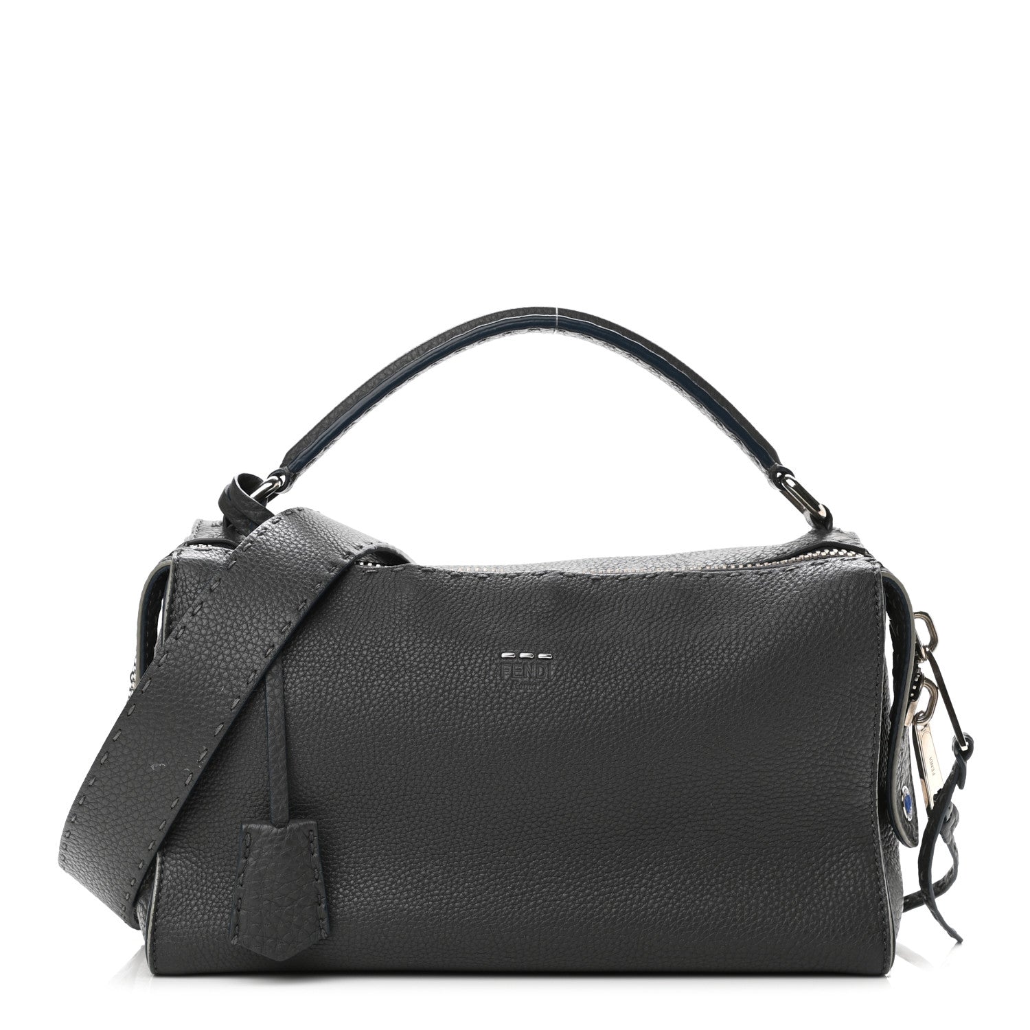 Fendi Cuoio Romano Selleria Lei Boston Tote Asfalto 1 of 11