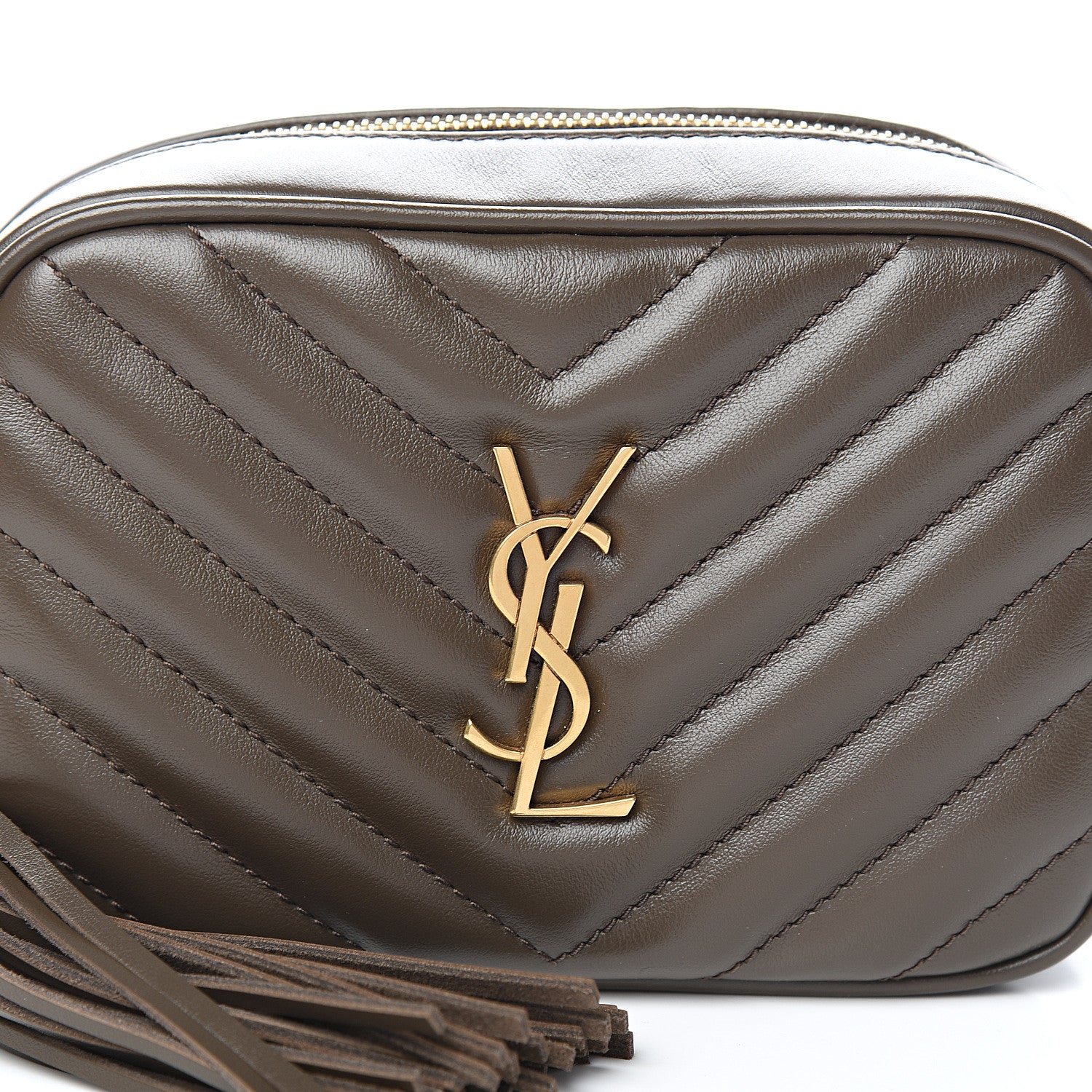 Saint Laurent Calfskin Matelasse Monogram Lou Belt Bag Faggio 7 of 9
