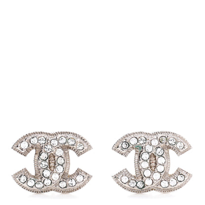 Chanel Crystal CC Earrings Silver 1 of 6