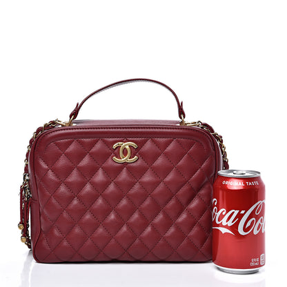 Chanel Calfskin Quilted CC Medium Vanity Case Dark Red 13 of 13