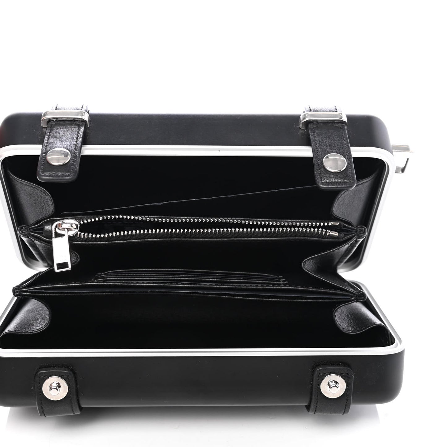 X RIMOWA Aluminum Personal Clutch On Strap Black