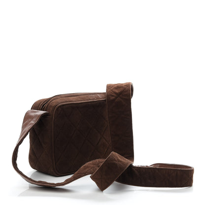 Chanel Suede Quilted Tassel CC Camera Case Brown 3 of 15