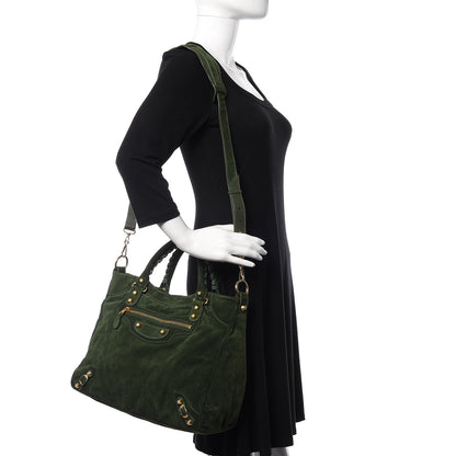 Balenciaga Baby Daim Suede Giant 12 Gold Hardware Velo Vert Militaire 2 of 18