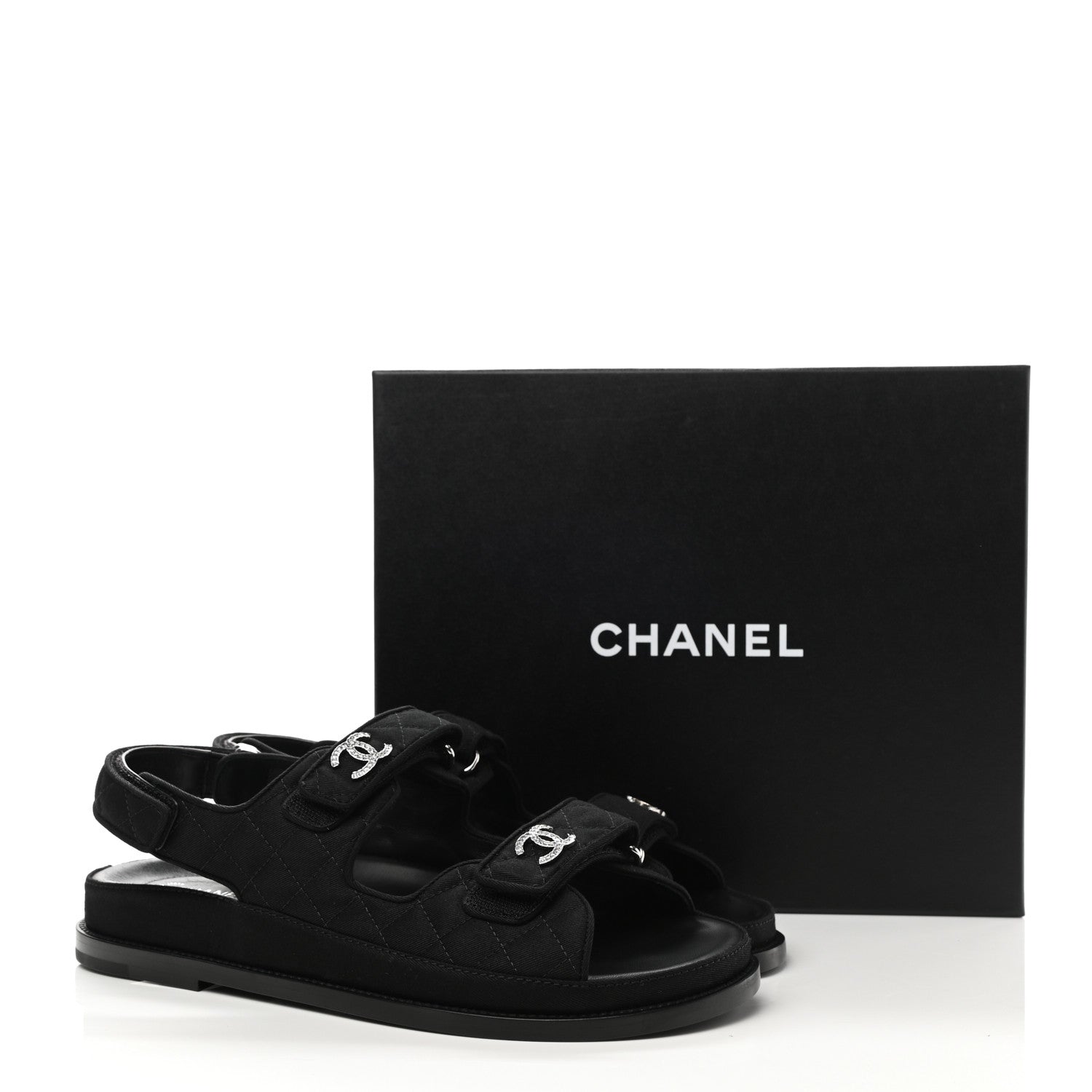 Chanel Mixed Fibers Velcro Dad Sandals 41 Black 9 of 9
