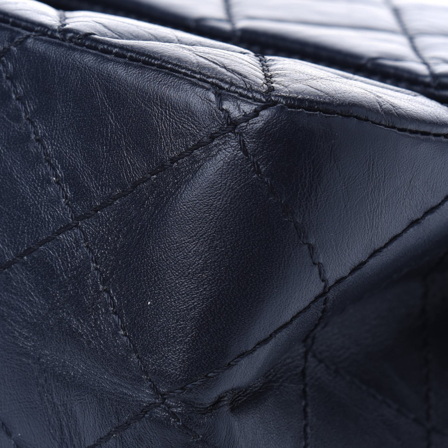 Aged Calfskin Quilted 2.55 Reissue 227 Flap Navy Blue
