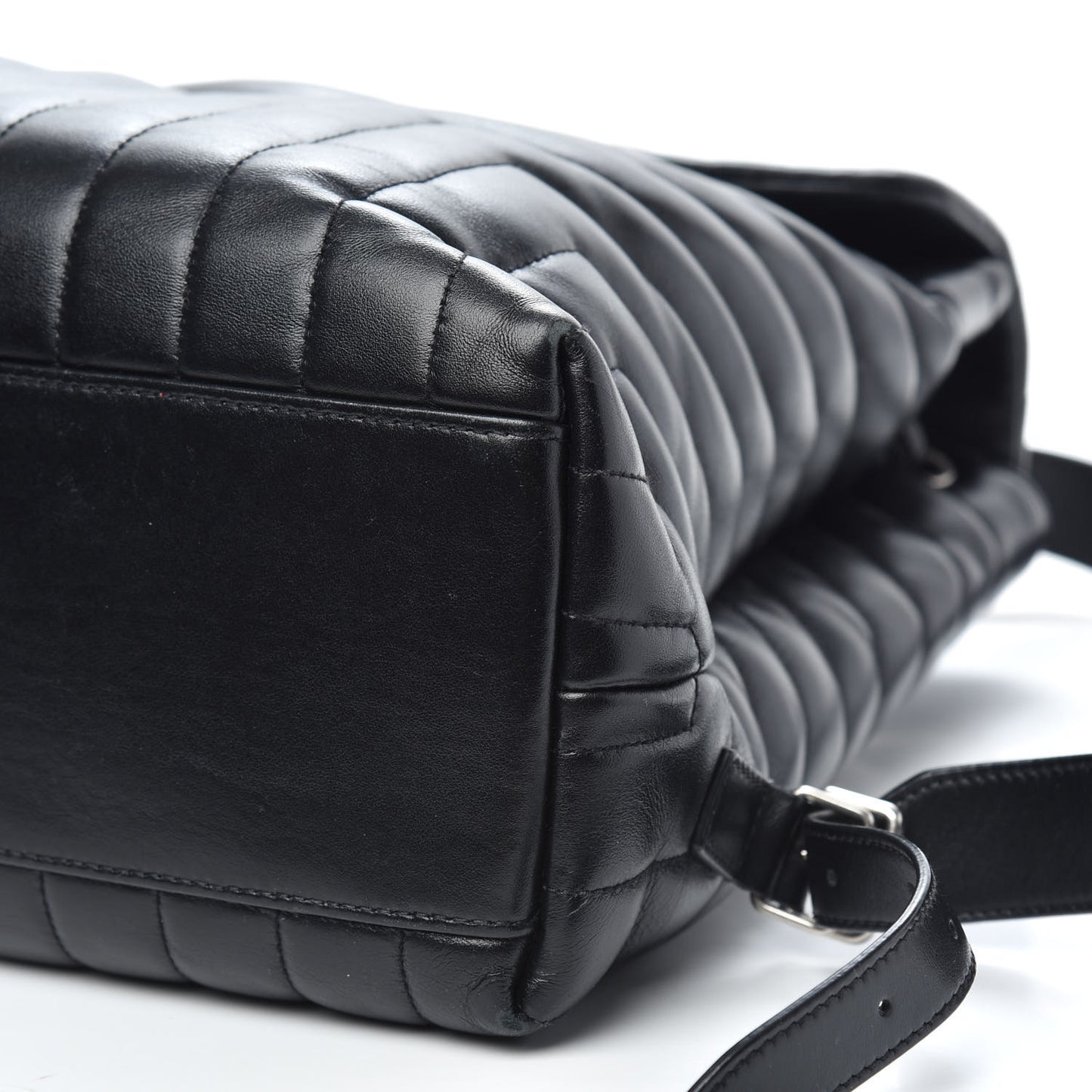 Calfskin Y Quilted Monogram Medium Loulou Backpack Black
