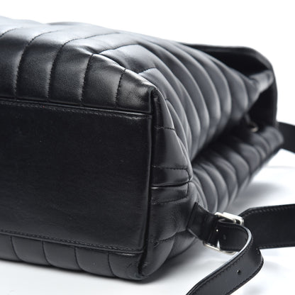 Saint Laurent Calfskin Y Quilted Monogram Medium Loulou Backpack Black 11 of 12