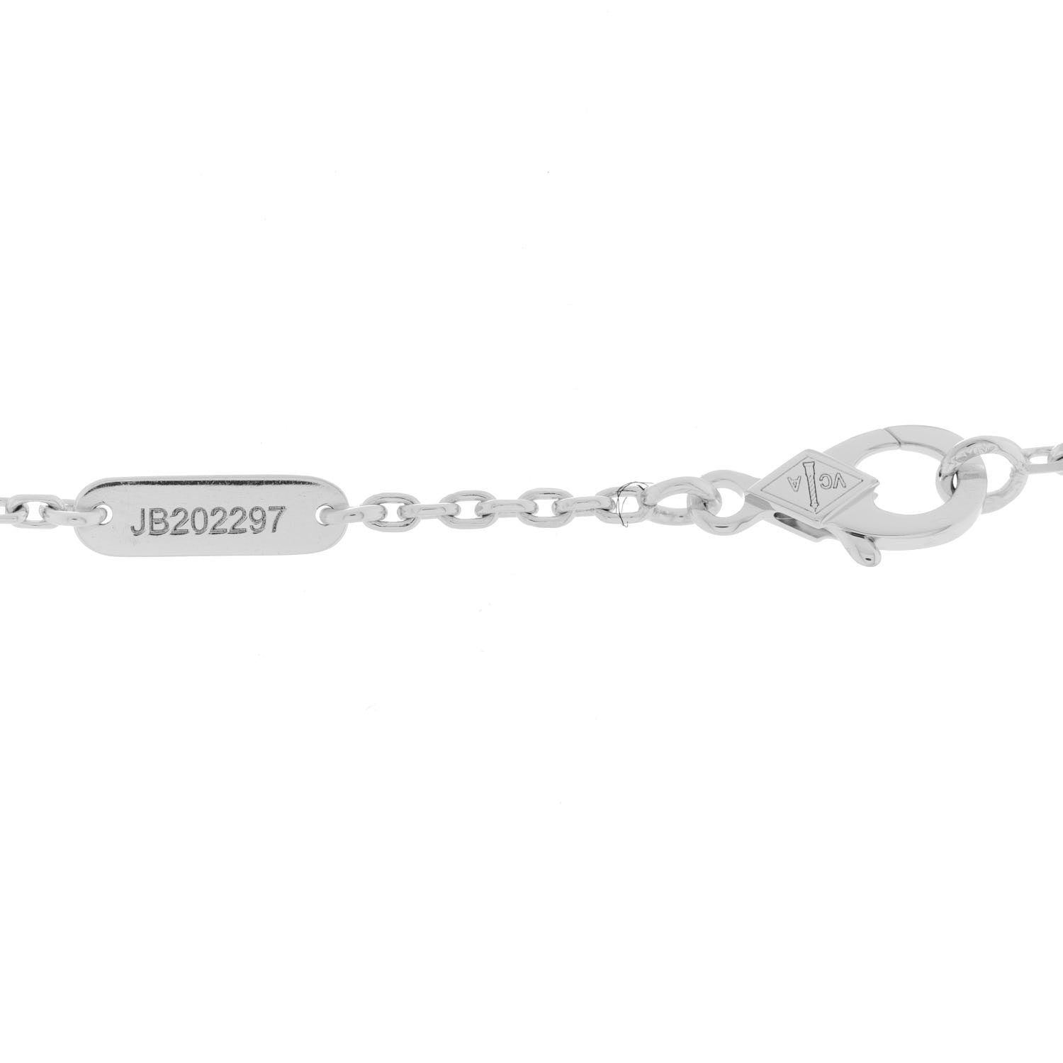 Van Cleef & Arpels 18K White Gold Grey Mother of Pearl Diamond Butterfly Pendant Necklace 5 of 6
