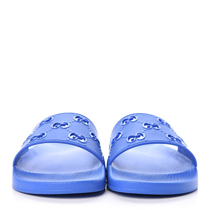 Gucci Rubber GG Monogram Mens Slide Sandals 9 Bright Splash 2 of 9