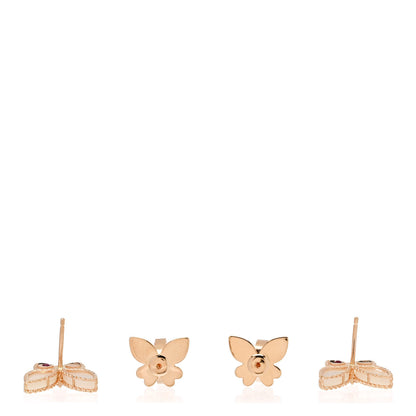 Roberto Coin 18K Rose Gold Diamond Mother of Pearl Butterfly Earrings 3 of 4