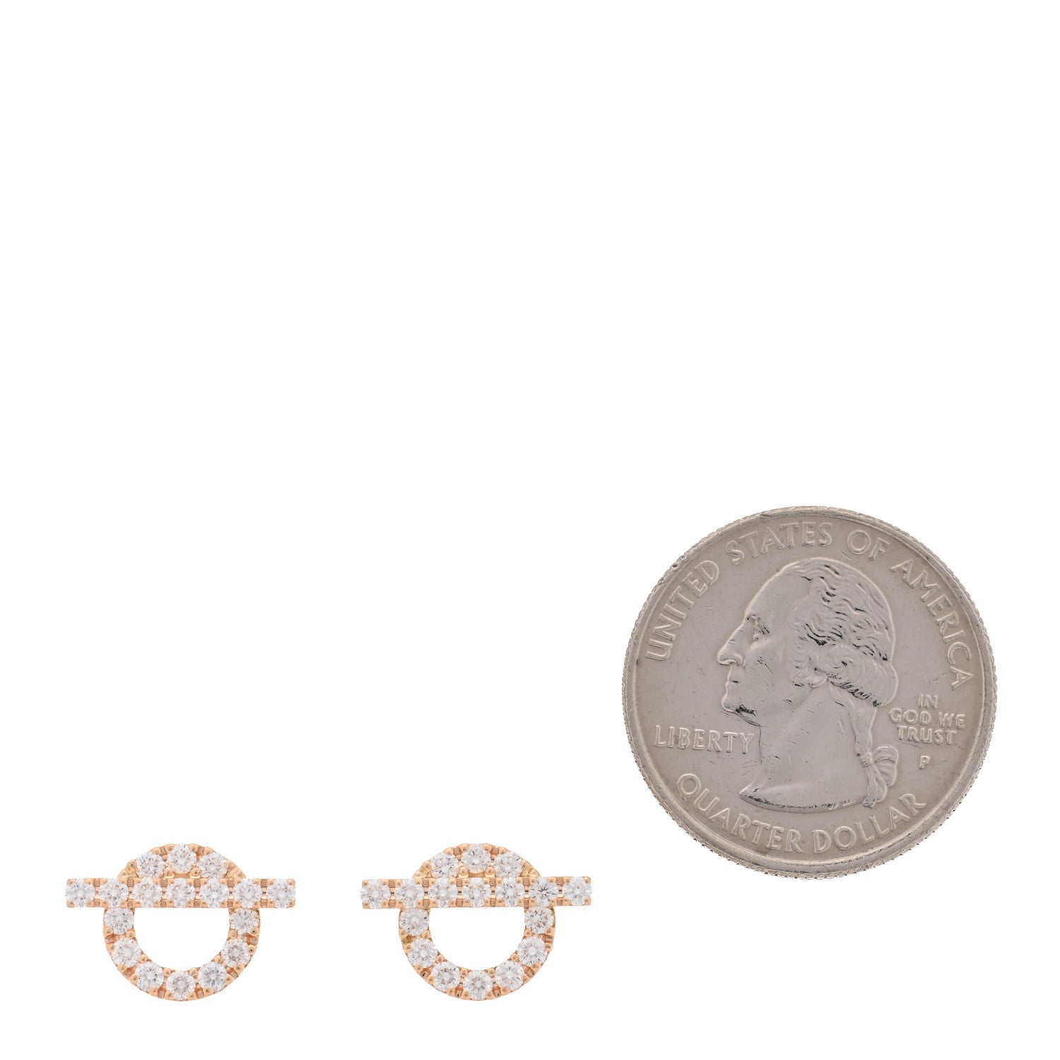 Hermes 18K Rose Gold Diamond Finesse Earrings 2 of 5