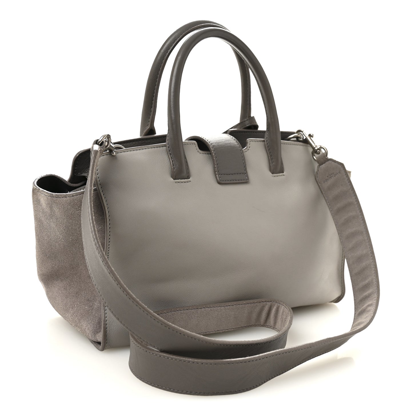 Calfskin Suede Baby Monogram Downtown Cabas Grey