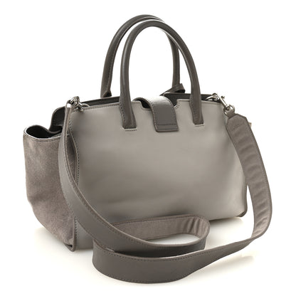 Saint Laurent Calfskin Suede Baby Monogram Downtown Cabas Grey 3 of 11
