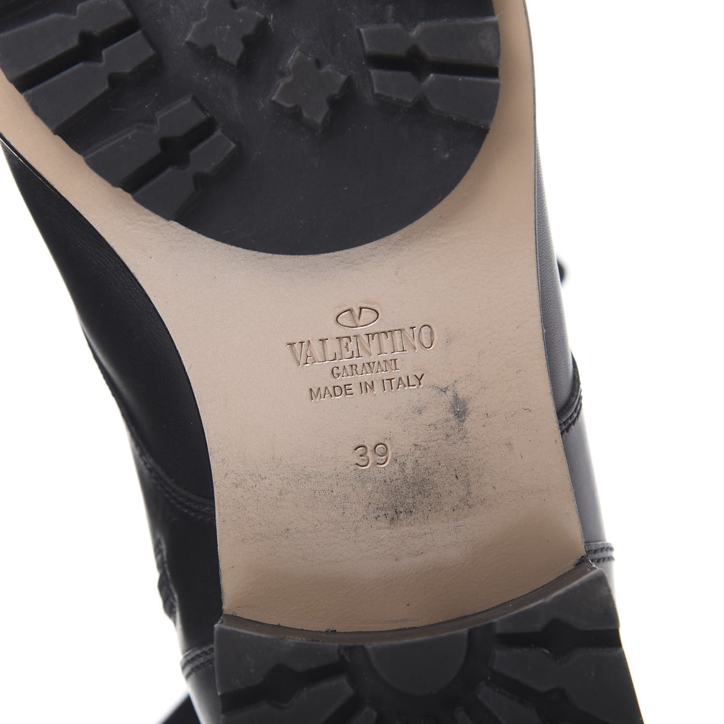 Calfskin Techno Couture Combat Boots 39 Black
