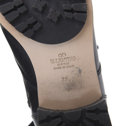 Valentino Garavani Calfskin Techno Couture Combat Boots 39 Black 6 of 9
