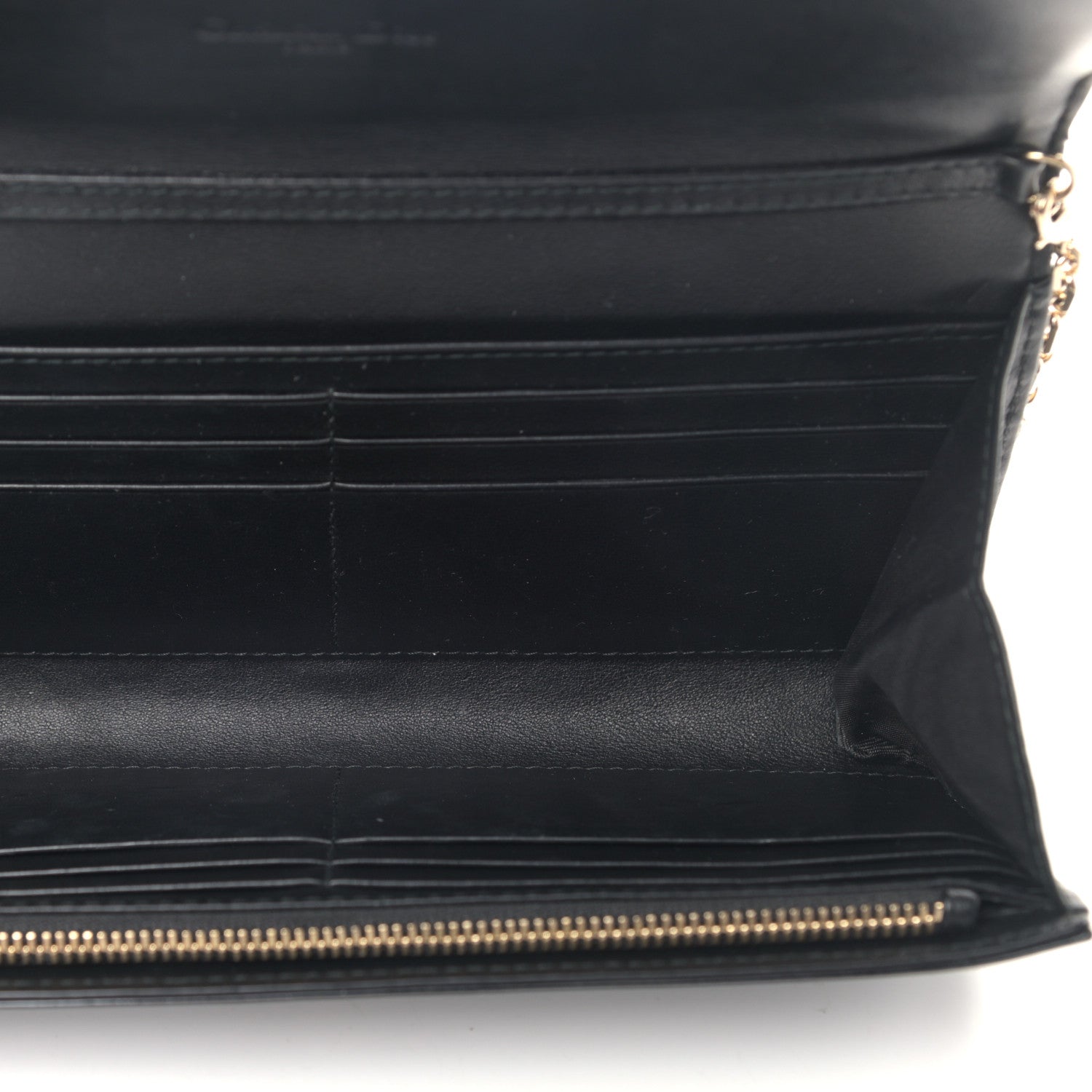 Christian Dior Patent Cannage Lady Dior Rendezvous Wallet On Chain Black 5 of 10