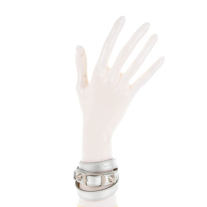 Balenciaga Agneau Arena Classic Hardware Triple Tour M Bracelet Gris Aluminum 2 of 6