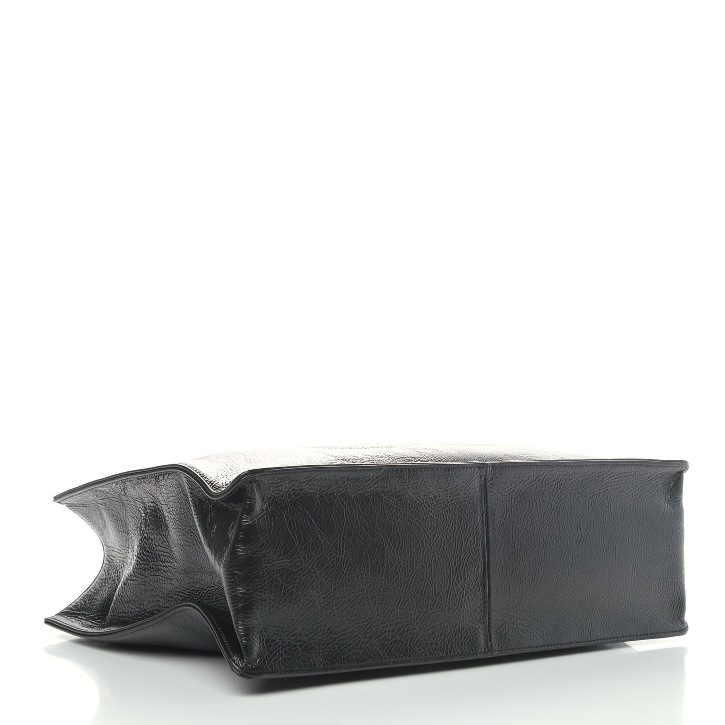 Glazed Aged Calfskin CC Tote Black