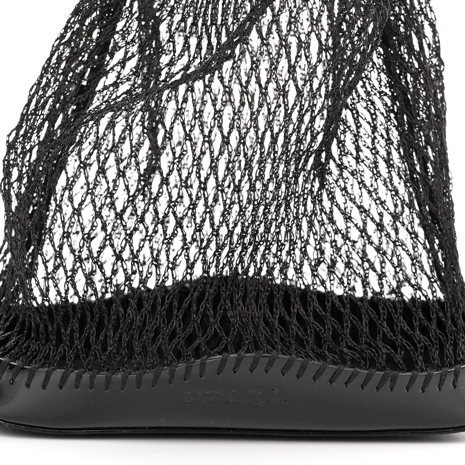 Prada Tessuto Mesh Patent Rete Bag Black 7 of 9
